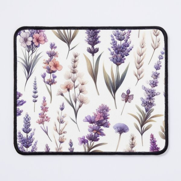 Item preview, watercolor nature, Lavande, watercolor floral, black background designed and sold by asbno19.