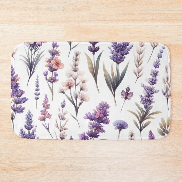 Item preview, watercolor nature, Lavande, watercolor floral, black background designed and sold by asbno19.