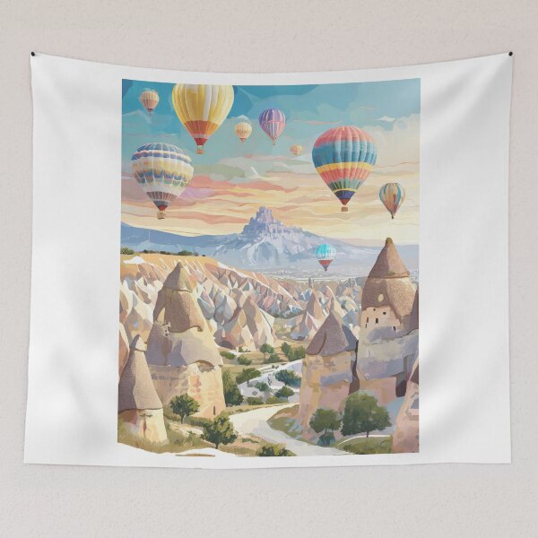 Item preview, Vintage travel poster - Cappadocia, Türkiye: Retro travel destination with minimal design designed and sold by pod24.