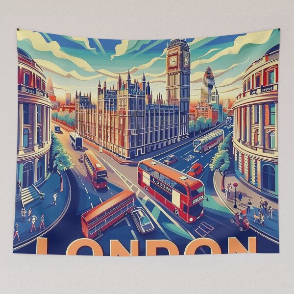 Item preview, Retro London  Illustration designed and sold by nomiraclehere.