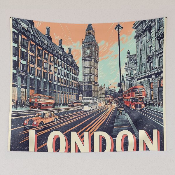 Item preview, Retro London  Illustration designed and sold by nomiraclehere.