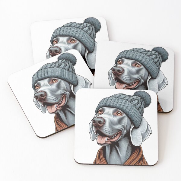 Item preview, Weimaraner in knitted cap, Design Nr.9 designed and sold by WeimTrails.
