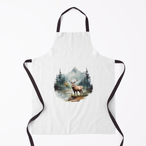 Artikelvorschau, Schöne Landschaft mit Hirsch & Berge, Geschenk Wandern entworfen und verkauft von Andrea-Design.