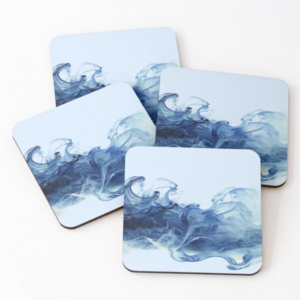 Item preview, abstract blue waves designed and sold by ZlodziejkaKiwi.