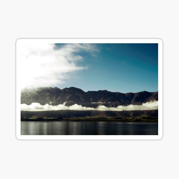 Cloudy dark mountains Sticker
