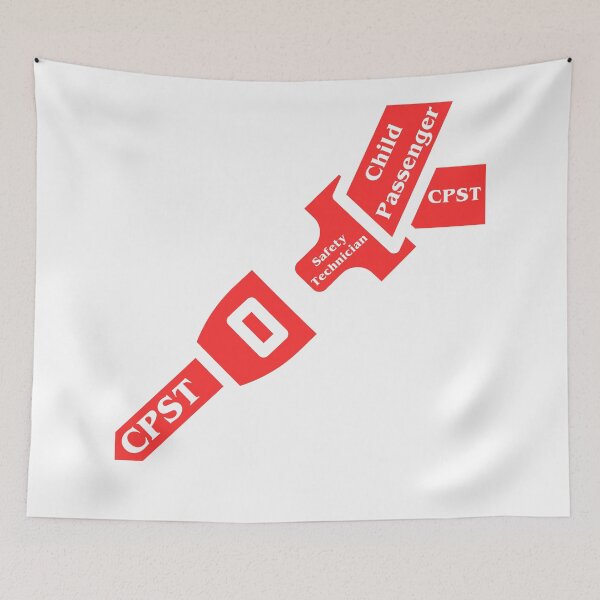 Item preview,  CPST Child Passenger Safety Technician Design In Red & White - Seat Belt Safety designed and sold by CPSTDesigns.