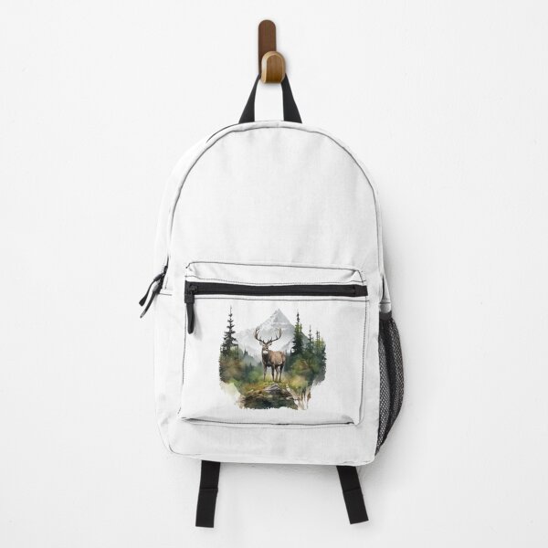 Artikelvorschau, Schöne Landschaft mit Hirsch & Berge, Geschenk Wandern entworfen und verkauft von Andrea-Design.