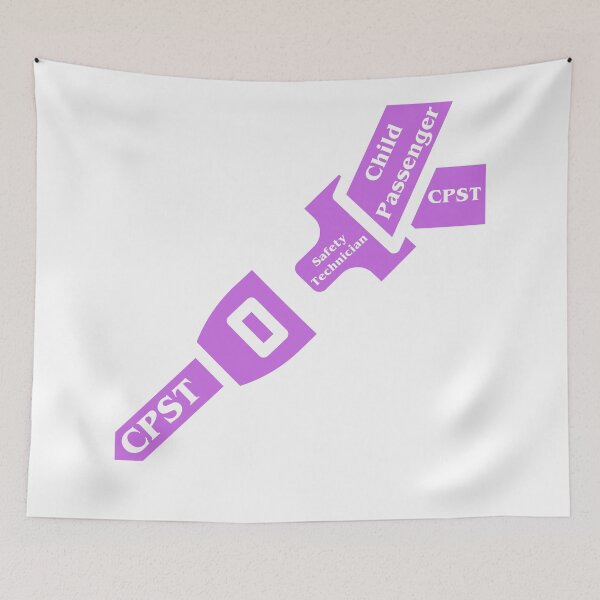 Item preview, CPST Child Passenger Safety Technician Design In Purple & White - Seat Belt Safety designed and sold by CPSTDesigns.
