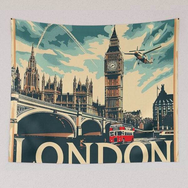Item preview, Retro London  Illustration designed and sold by nomiraclehere.