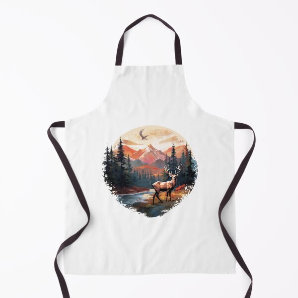 Artikelvorschau, Schöne Landschaft mit Hirsch & Berge, Geschenk Wandern entworfen und verkauft von Andrea-Design.