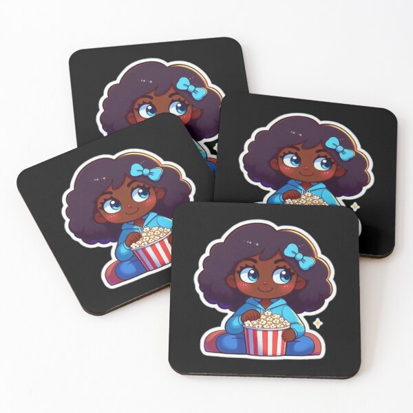 Item preview, Cute black girl with popcorn designed and sold by Culmika.