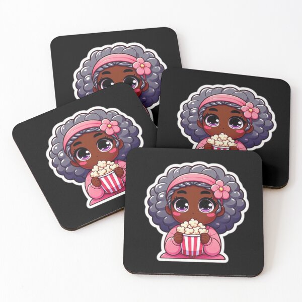 Item preview, Cute black girl with popcorn designed and sold by Culmika.