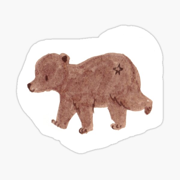 Cute Bear Illustration Sticker