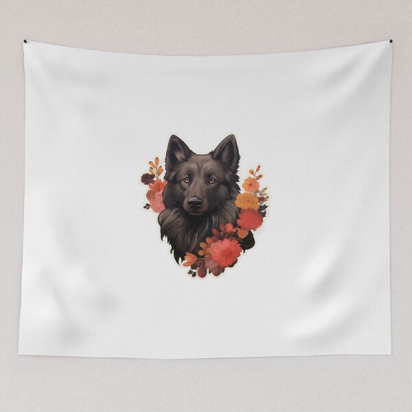 Item preview, Cute Flower Belgian Shepherd Dog Groenendael Mom Dad Guardian Angel Best Friend Doggie Paw designed and sold by SMARTKIT  DESIGNAGENCY.