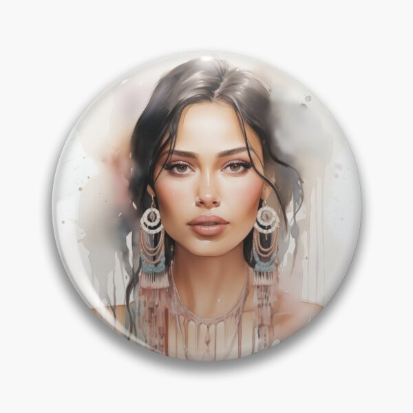 Item preview, Sleek and Chic Boho Maven with Beaded Earrings - Watercolor designed and sold by NikoBeadsUA.