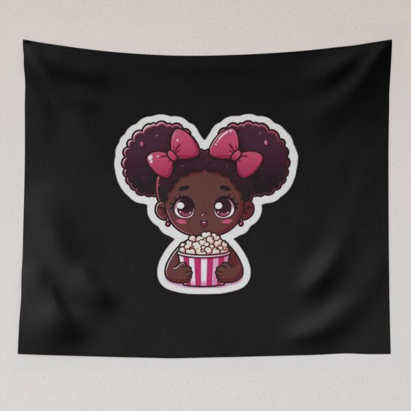 Item preview, Cute black girl with popcorn designed and sold by Culmika.