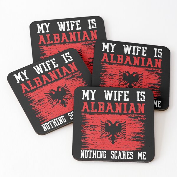 Item preview, My Wife Is Albanian Nothing Scares Me Albanian Flag designed and sold by Red-Gifts.