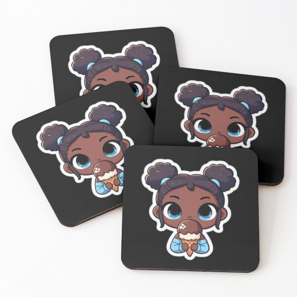 Item preview, Cute black girl with an ice cream  designed and sold by Culmika.