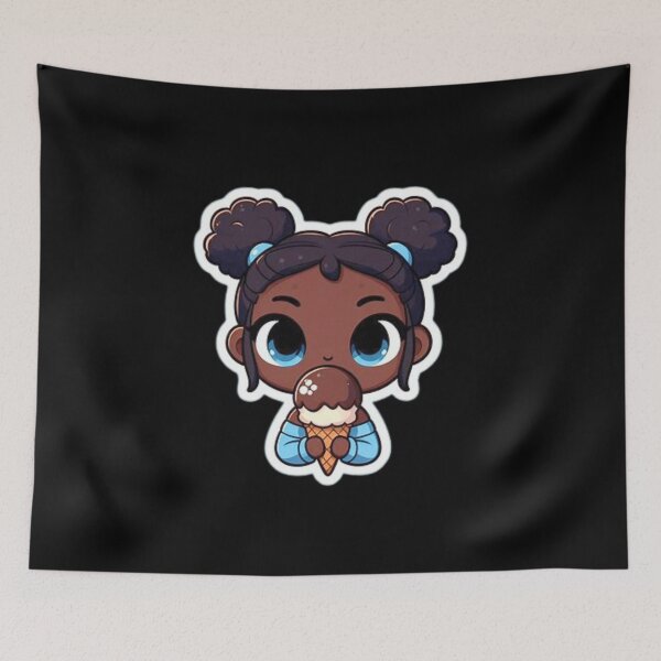 Item preview, Cute black girl with an ice cream  designed and sold by Culmika.