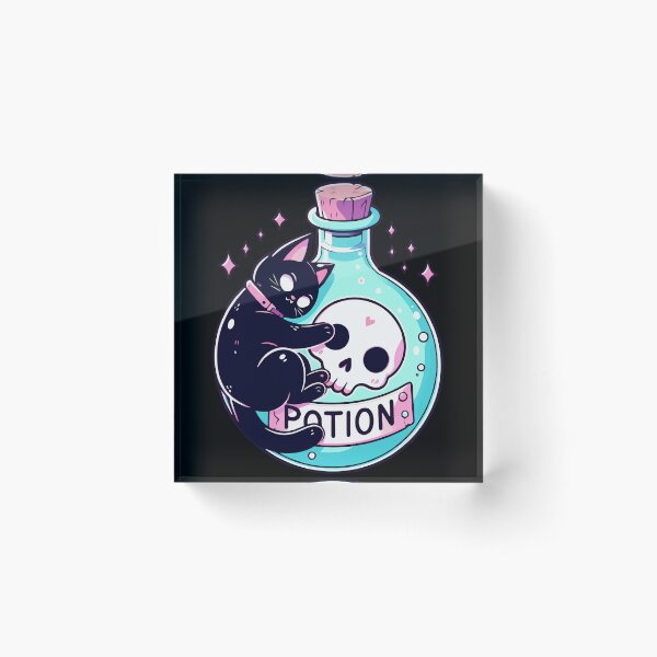 Item preview, Kawaii Black Cat, Death Potion designed and sold by TomFrontierArt.