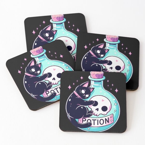 Item preview, Kawaii Black Cat, Death Potion designed and sold by TomFrontierArt.