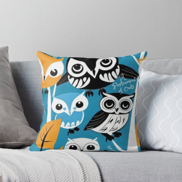 Item preview, A Parliament of Owls colourful Scandinavian-inspired vintage design designed and sold by saywhatcreative.