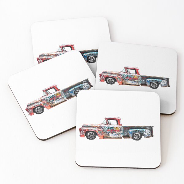 Item preview, Graffiti Vintage F100 Art Print - Retro Street Style designed and sold by 33wolvesdesigns.