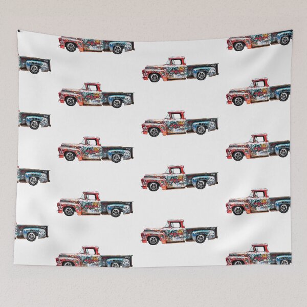 Item preview, Graffiti Vintage F100 Art Print - Retro Street Style designed and sold by 33wolvesdesigns.