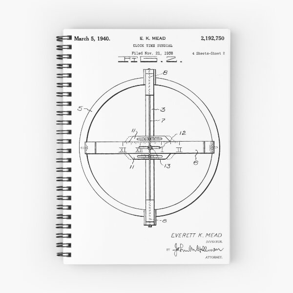 Item preview, Clock Time Sundial 1940 Patent White Background designed and sold by Peek-Designs.
