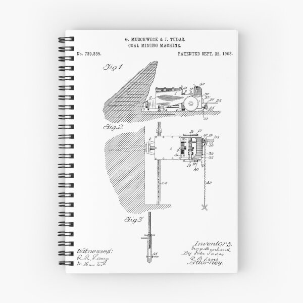 Item preview, Coal Mining Machine Patent Poster White Background designed and sold by Peek-Designs.
