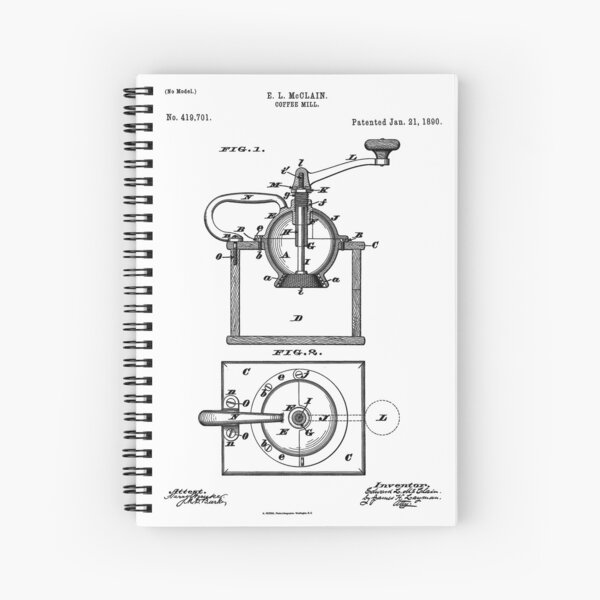 Item preview, Coffee Mill 1890 Vintage Paten White Background designed and sold by Peek-Designs.