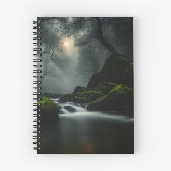 Item preview, Beautiful green forest, dark mode tones, long exposure picture, small river. designed and sold by digoarpi.