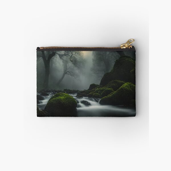 Item preview, Beautiful green forest, dark mode tones, long exposure picture, small river. designed and sold by digoarpi.
