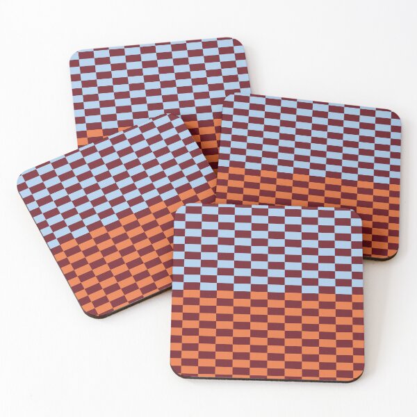 Item preview, Orange, burgundy and light blue color block checker designed and sold by Nonsense Goods.