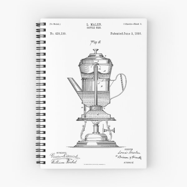 Item preview, Coffee Urn 1890 Patent Poster White Background designed and sold by Peek-Designs.