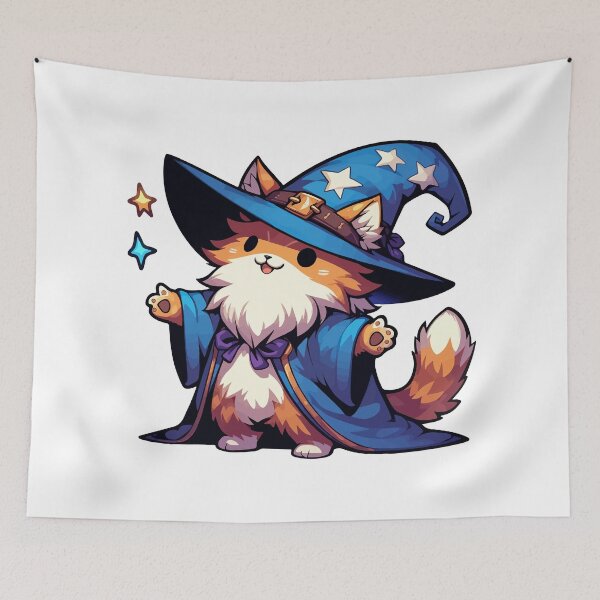 Item preview, Kawaii Ginger Cat Wizard designed and sold by TomFrontierArt.