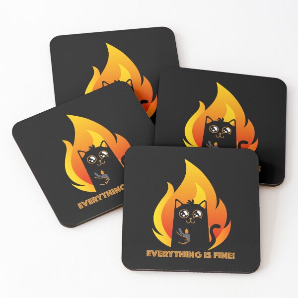 Item preview, Everything is fine | Cat, fire, funny pictures designed and sold by WeiderMerch.