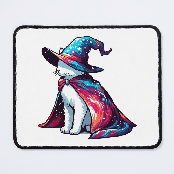Item preview, Cute White Cosmic Cat Wizard designed and sold by TomFrontierArt.