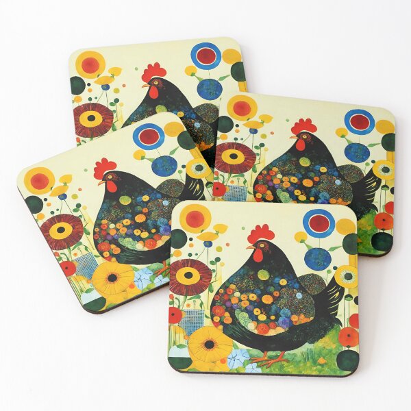 Item preview, An adorable hen in the middle of the flowers and vegetables in the garden. designed and sold by Natalia-Vlad.
