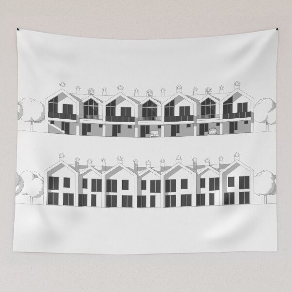 Item preview, Architectural two story townhouse blueprints and drawing designed and sold by Familyshmot.