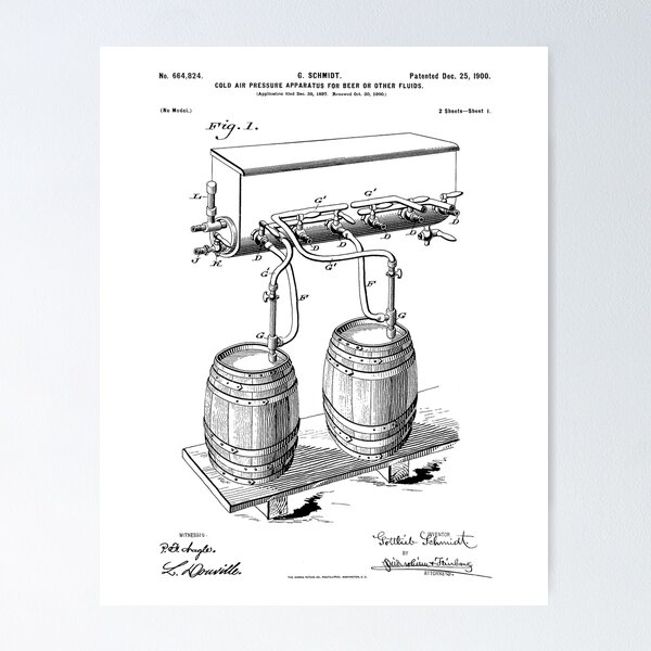 Item preview, Cold Air Pressure Apparatus Patent White Background designed and sold by Peek-Designs.