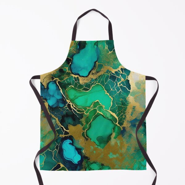 Item preview, Modern Abstract Art with Green, Azure, Dark Blue, Colors with Gold Veins; designed and sold by branaghbel.