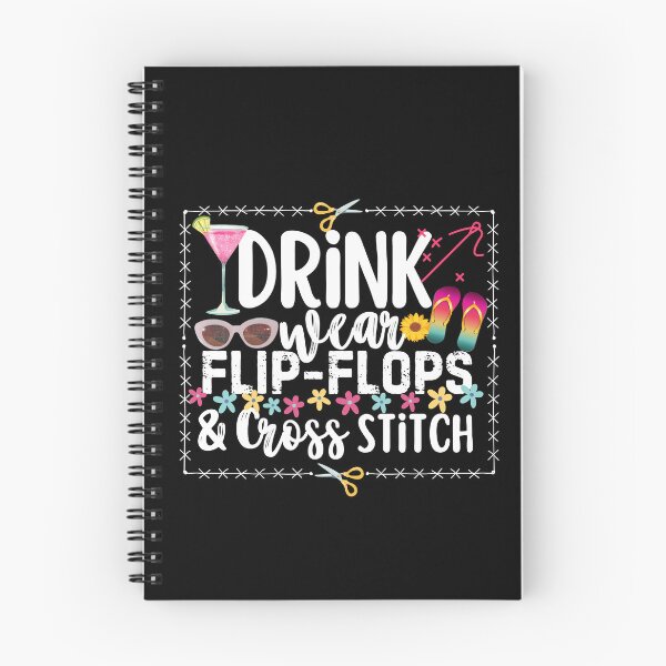 Item preview, Drink Wear Flip Flops And Cross Stitch Cross Stitcher designed and sold by SunfullyYours.