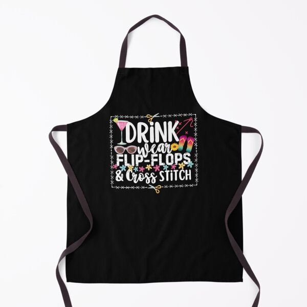 Item preview, Drink Wear Flip Flops And Cross Stitch Cross Stitcher designed and sold by SunfullyYours.