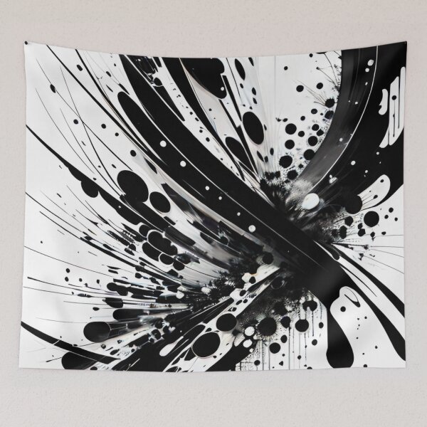 Item preview, Monochrome Chaos: Black and White Splatter Design designed and sold by GrizzlyCollective.