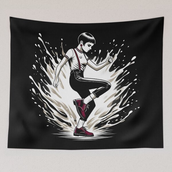Item preview, Dancing Skinhead Girl designed and sold by fatbanana.