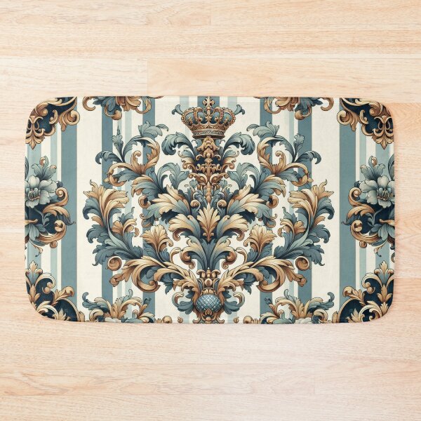 Item preview, Dusk Blue & White Stripes With Baroque designed and sold by DesignsByPrnces.