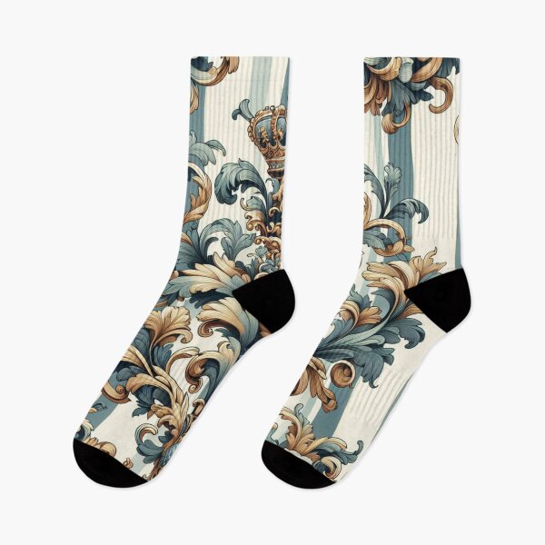 Item preview, Dusk Blue & White Stripes With Baroque designed and sold by DesignsByPrnces.