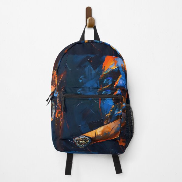 Item preview, Ember Enigma- Unveiling the Man's Serenity Amidst Digital Cigar's Dark Blue Hues designed and sold by OlfactoART Studio.
