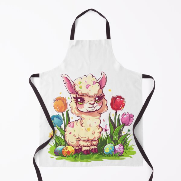 Item preview, Kawaii Easter Llama with Painted Easter Eggs designed and sold by KawaiiArtStyle.